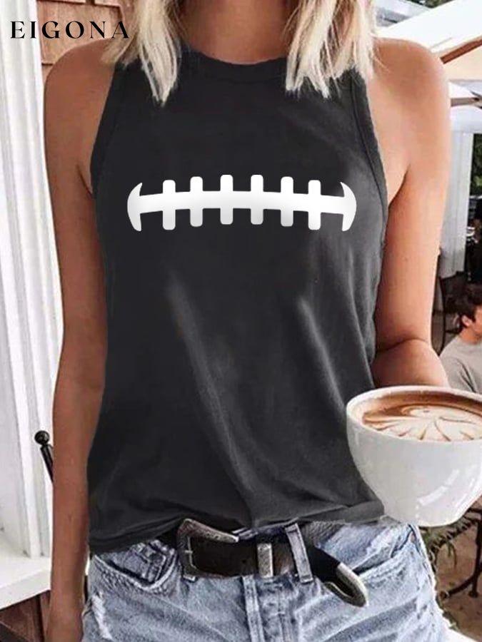 Women's Football Silhouette Print Vest ball print