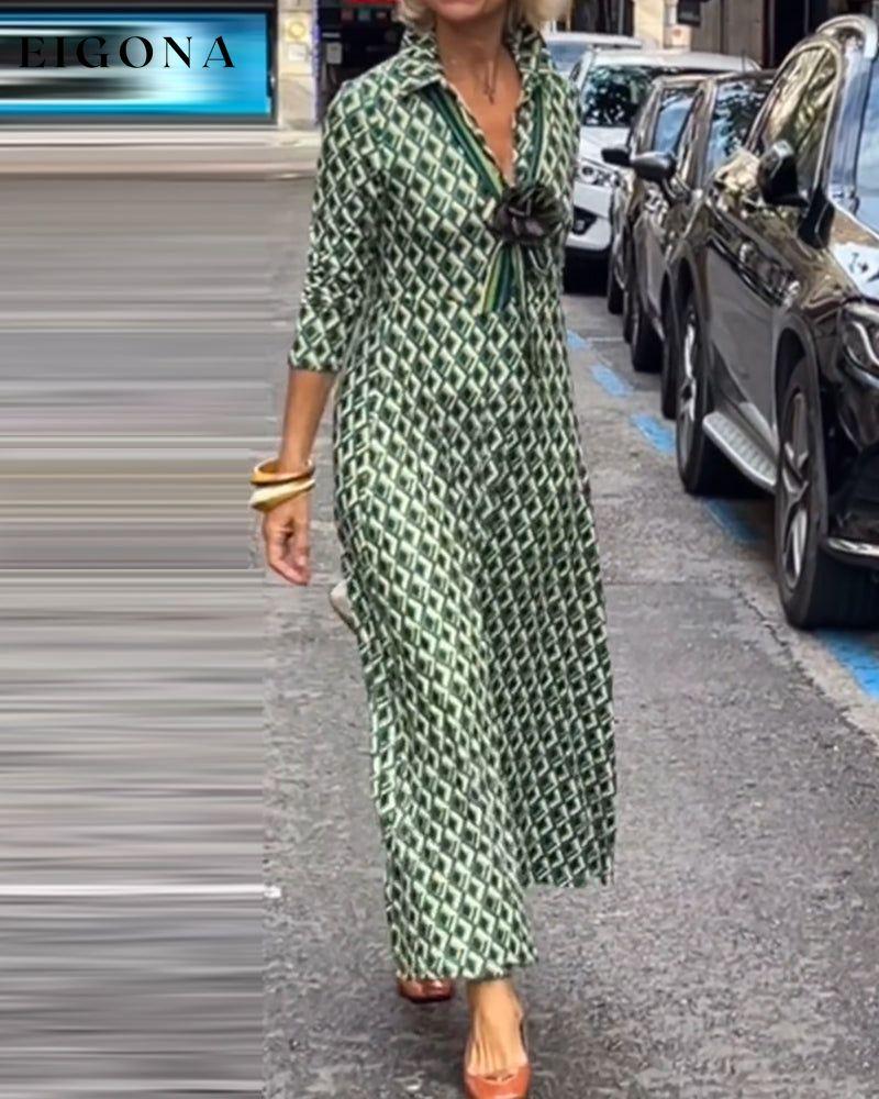 V Neck Printed Maxi Dress 2023 f/w 23BF casual dresses Clothes Dresses spring