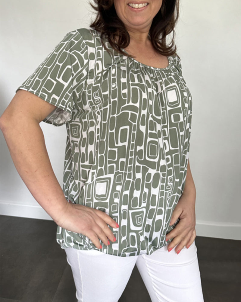 Modisches T-Shirt mit Rundhalsausschnitt und Aufdruck