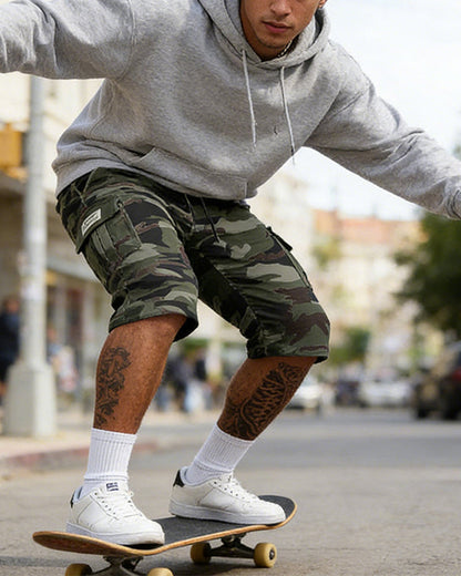 Men's Camouflage Cargo Shorts – Multi-Pocket, Adjustable Waist & Breathable Fabric