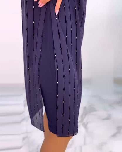 Solides Plisseekleid