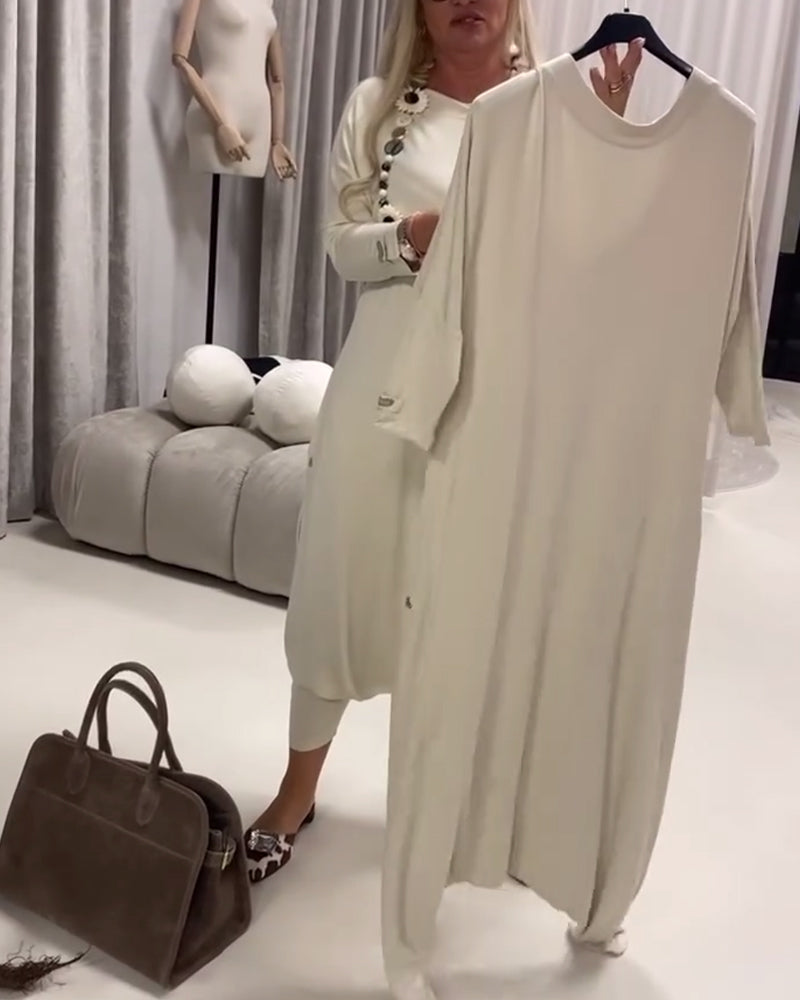 Einfarbiger, langärmliger Freizeit-Overall