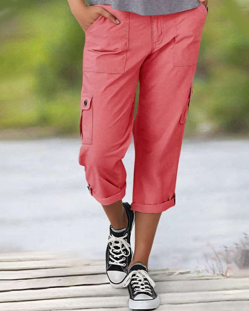 Pantaloni cargo casual a sette punti