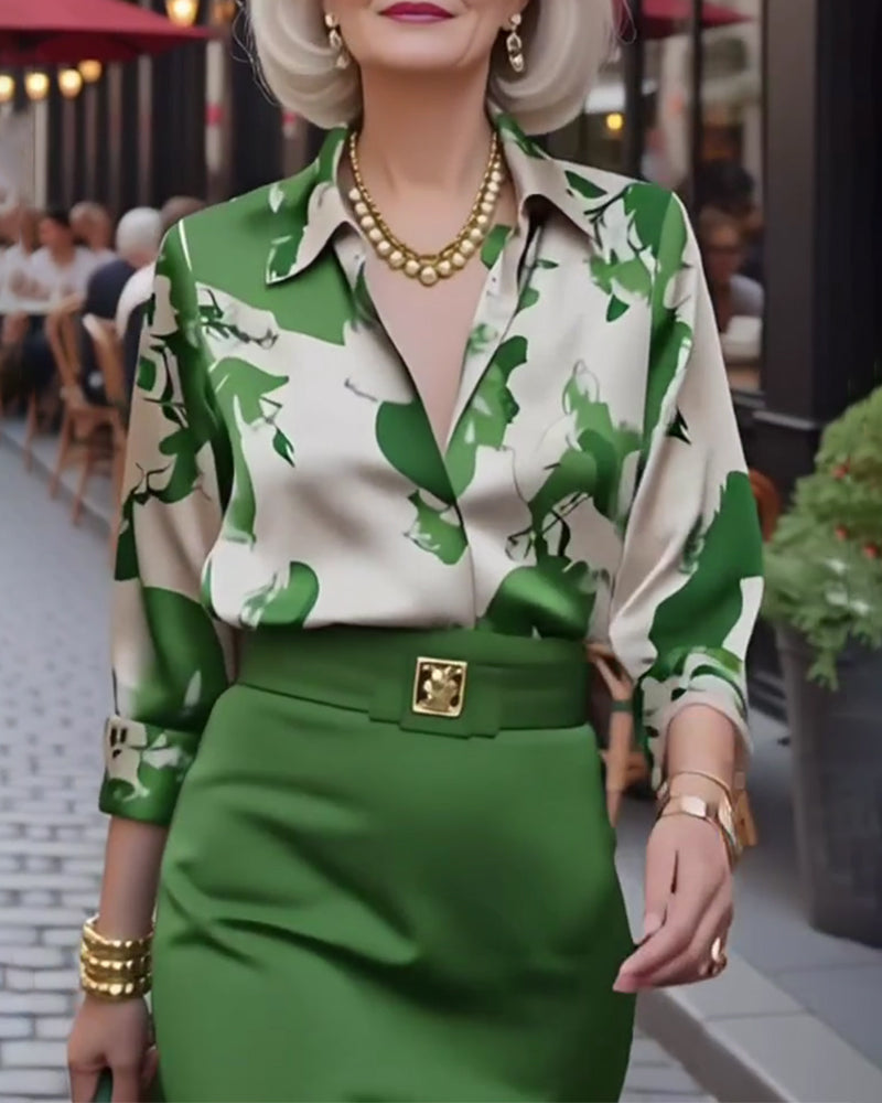 Collared Long-Sleeved Draped Shirt