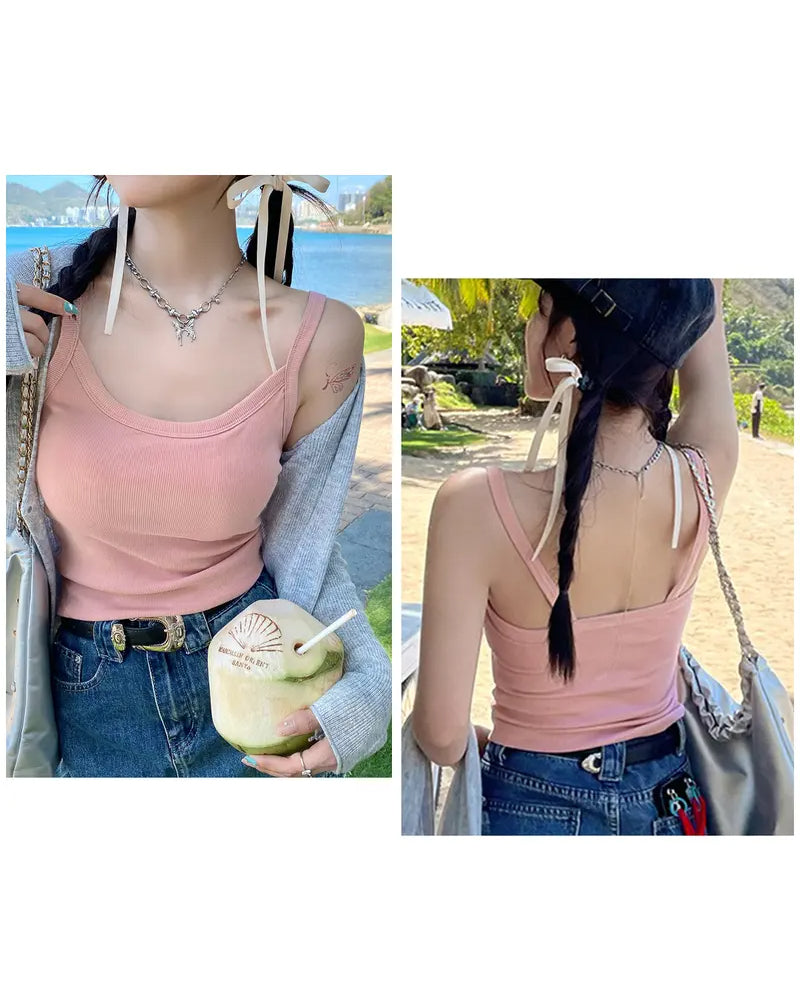 Einfarbiges Camisole mit integriertem BH