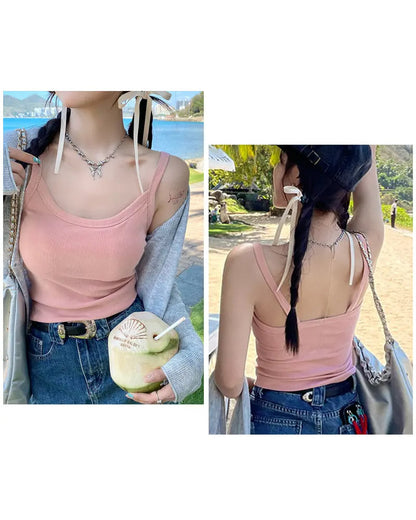 Einfarbiges Camisole mit integriertem BH