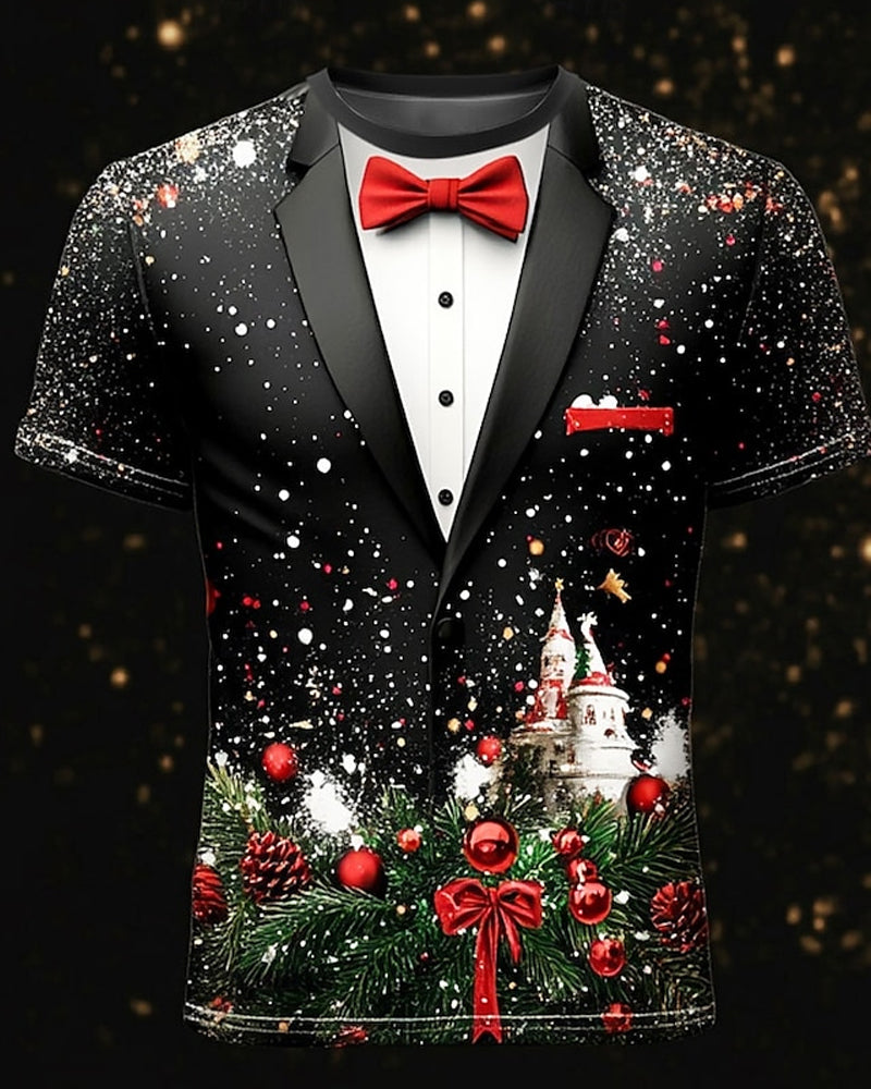 Men's Christmas Christmas Snowflake Pattern T-shirts 2024 f/w christmas spring summer t-shirts