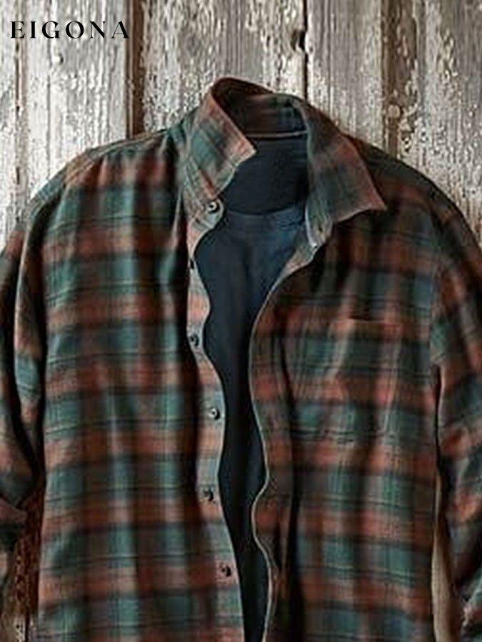 Red And Green Contrast Plaid Shirt clearance sale
