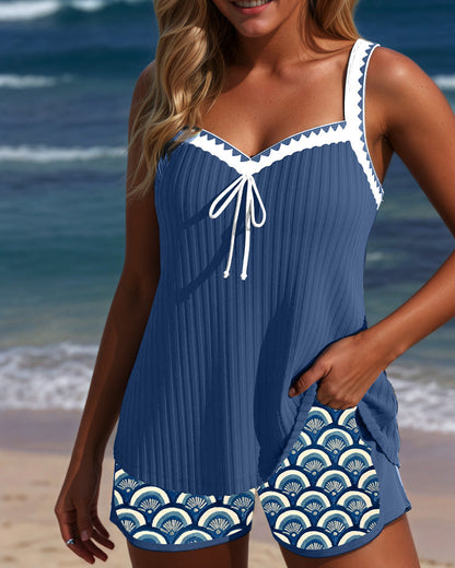 Trägerloser Boxer-Badeanzug