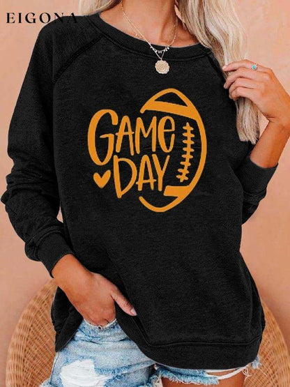 Football Season Printed Long-Sleeve Sweatshirt ball print