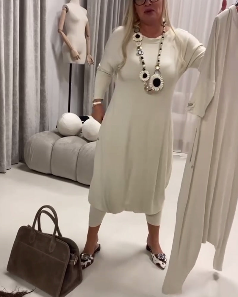 Einfarbiger, langärmliger Freizeit-Overall