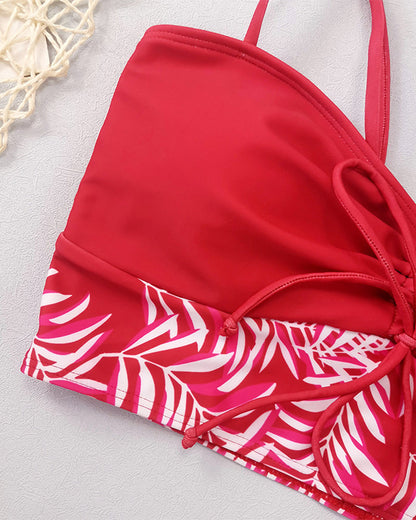 High-Waisted Boyleg Printed Bikini