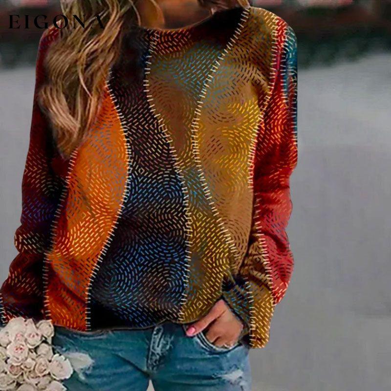 Vintage Printed Sweatshirt Multicolor best Best Sellings clothes Plus Size Sale tops Topseller