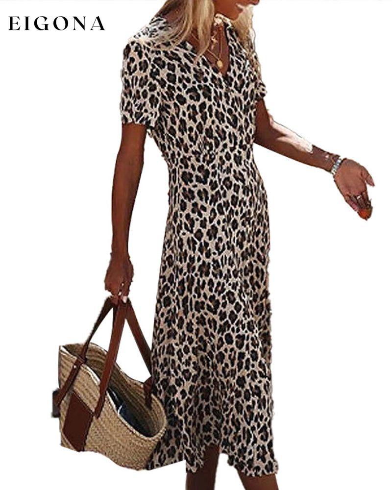 V-neck dress in leopard print Casual Dresses Clothes Dresses SALE Spring Summer