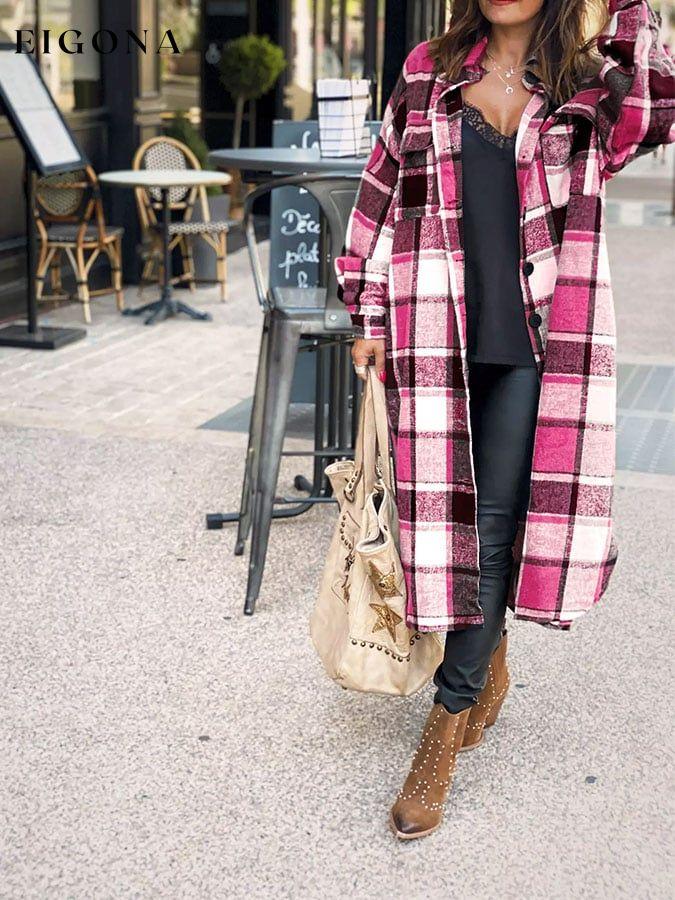 Fashion Long Sleeve Plaid Jacket top tops winter sale