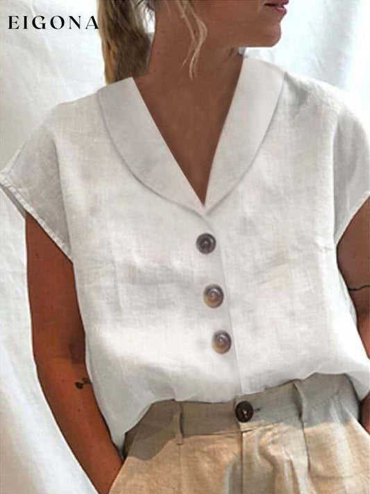 Women's Cotton Linen Casual Button-Up Shirt cotton linens