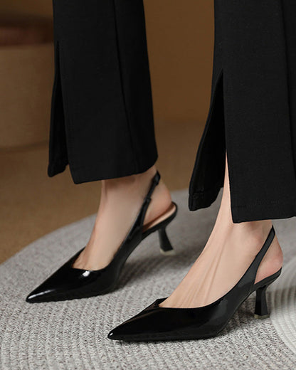 Solid color temperament pointed high heels 2024 f/w high heels spring summer