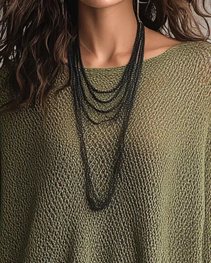 Solid Color Irregular Loose Pullover
