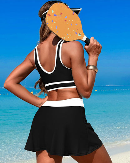 Schnelltrocknendes zweiteiliges Schwimmrock-Set