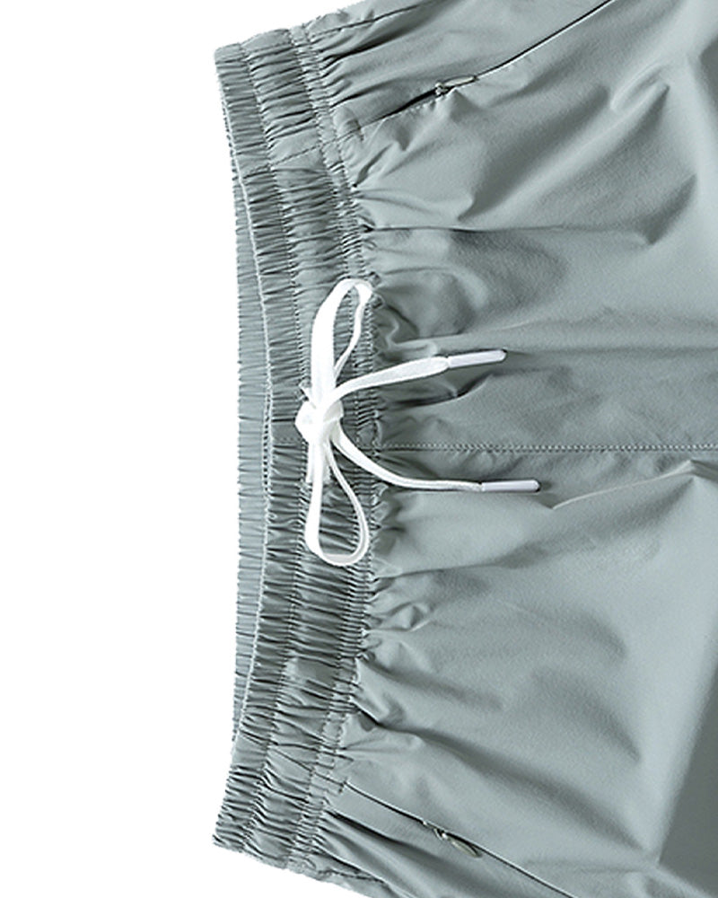 Men Elastic Waist Pocket Quick-Dry Ice Silk Sports Shorts