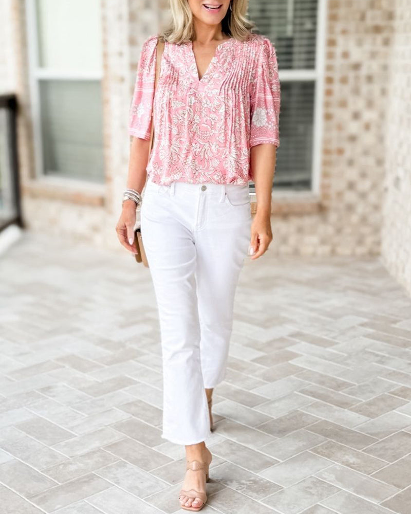 Mid-sleeve soft and casual blouse blouses & shirts summer