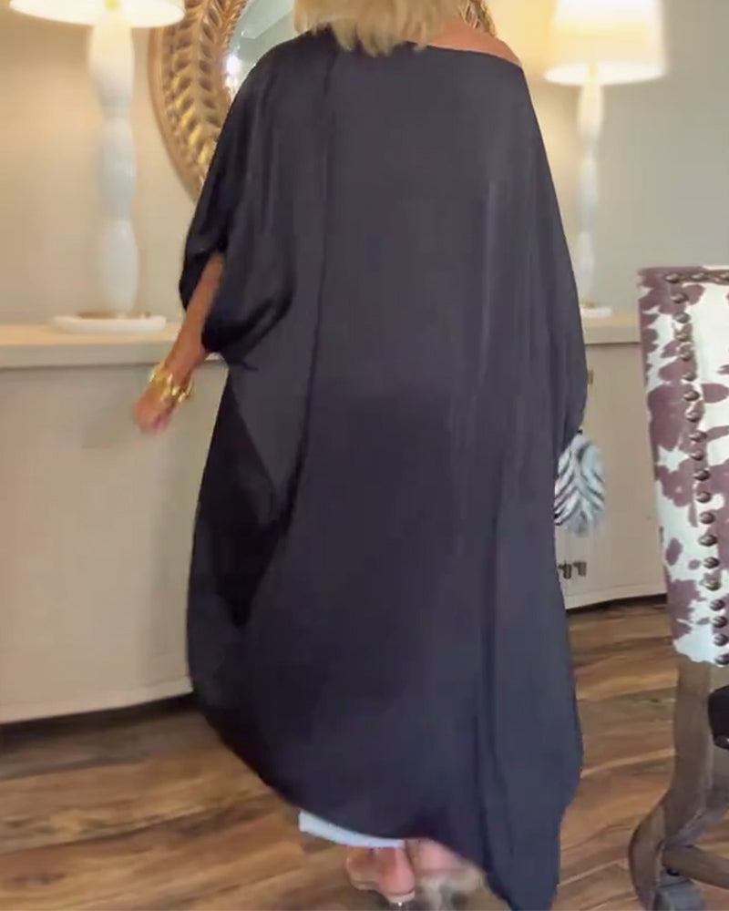 Camicetta ampia irregolare alla moda casual