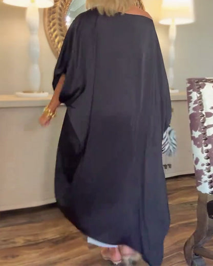 Camicetta ampia irregolare alla moda casual