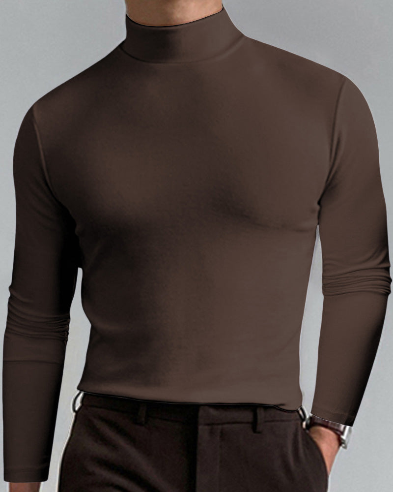 Men's Long-Sleeved Top With Slim Neckline