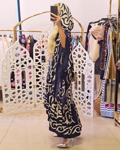 Langer Mantel mit unregelmäßigem Druck