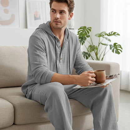 Fashion Men's Casual Long Two-Piece Set