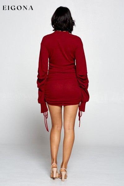 Solid Color Mock Neck Mini Bodycon Dress APPAREL Burgundy casual dress casual dresses CCPRODUCTS clothes dress dresses long sleeve dress long sleeve dresses long sleve dress long sleve dresses long slevee MADE IN USA NEW ARRIVALS short dress short dresses sweaters