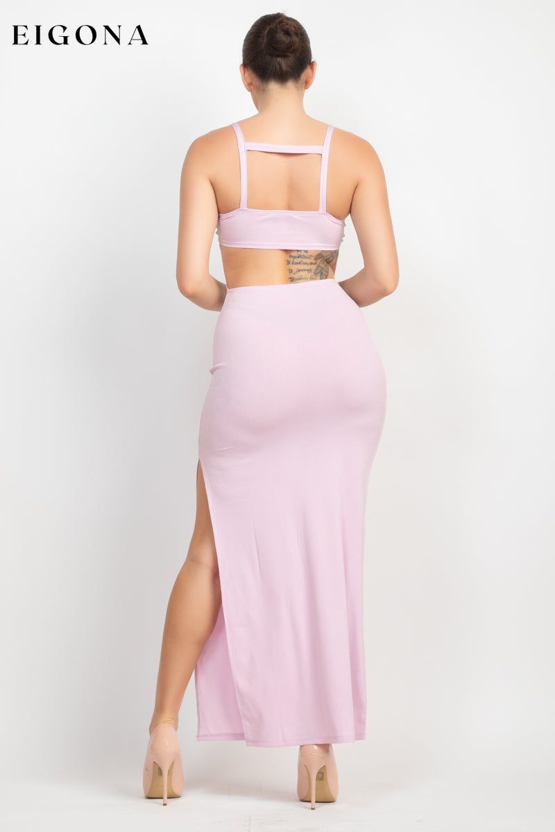 Cutouts Side Pink Slit Maxi Dress APPAREL bodycon CCPRODUCTS clothes cut out dress cut out dresses cutout dress cutout dresses dress DRESSES long dress long dresses maxi dress NEW ARRIVALS onlinefashionstore Pink Lavender slit dress