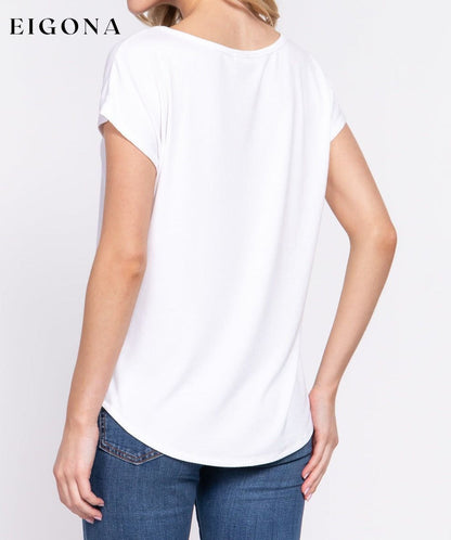 Short Dolman Slv Rib Knit Top APPAREL CCPRODUCTS clothes NEW ARRIVALS Off White shirt shirts top TOPS