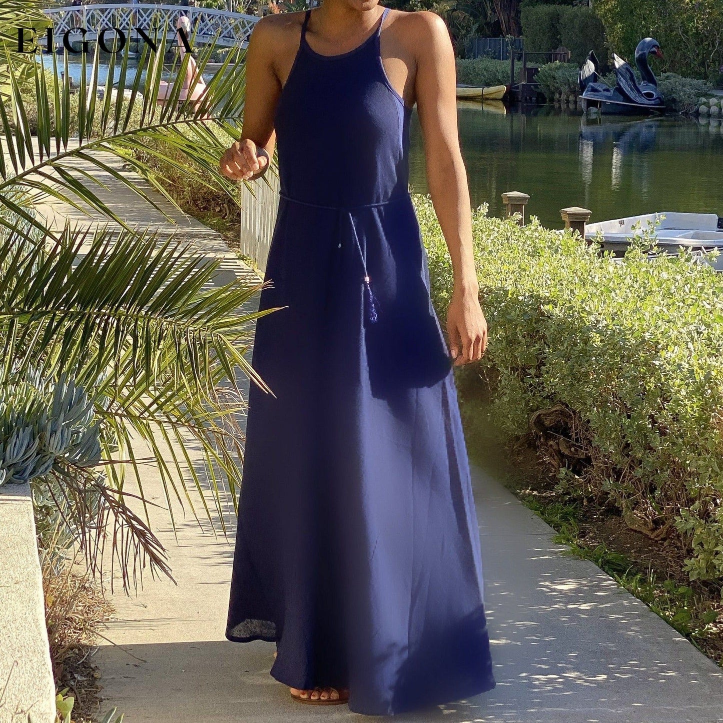 CALLIE MAXI DRESS 100% Cotton Dress - NAVY clothes dresses maxi dress verishop