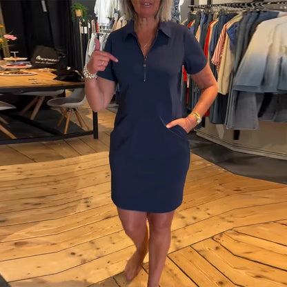 Kleid mit Revers und Reißverschluss