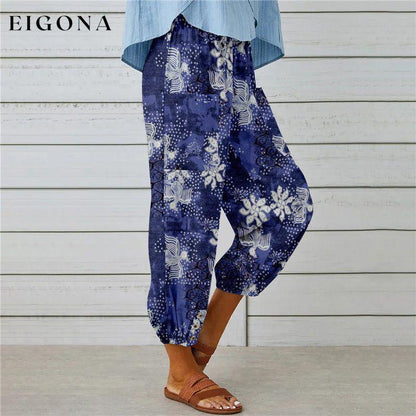 【Cotton And Linen】Vintage Printed Trousers best Best Sellings bottoms clothes Cotton And Linen pants Plus Size Sale Topseller