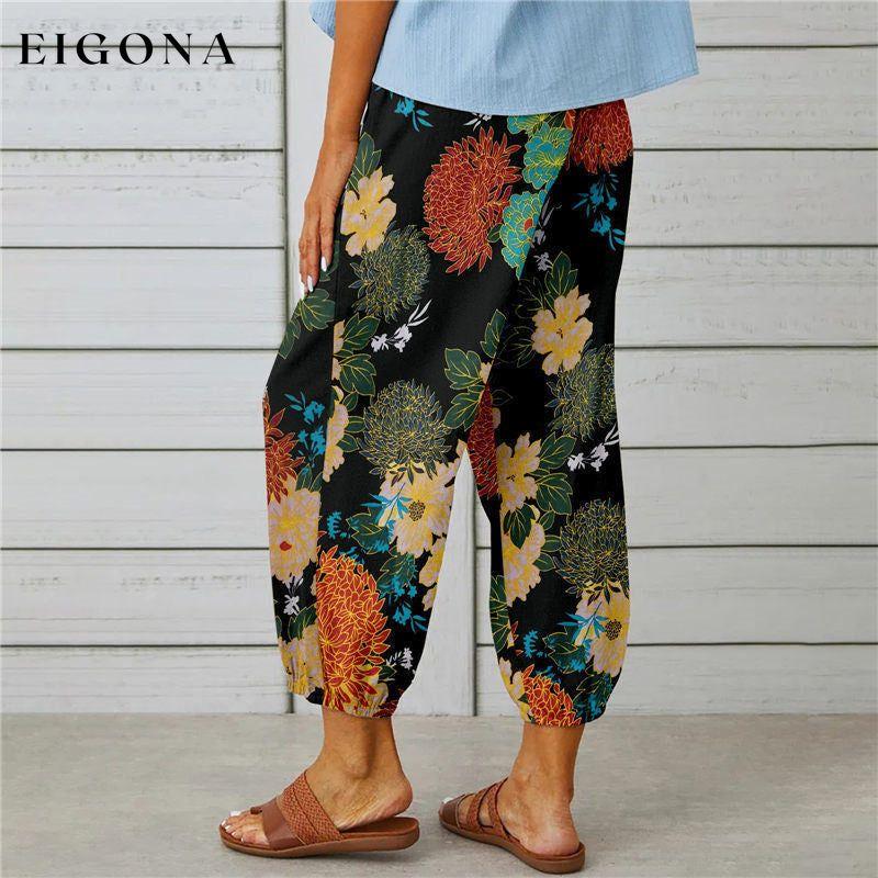 【Cotton And Linen】Vintage Printed Trousers best Best Sellings bottoms clothes Cotton And Linen pants Plus Size Sale Topseller