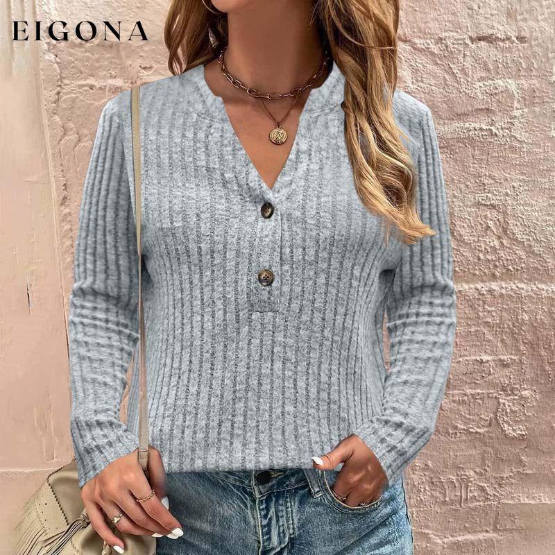 Casual Solid Color Blouse Gray best Best Sellings clothes Plus Size Sale tops Topseller