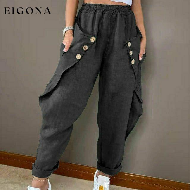 Casual Solid Color Harem Pants Black best Best Sellings bottoms clothes pants Sale Topseller