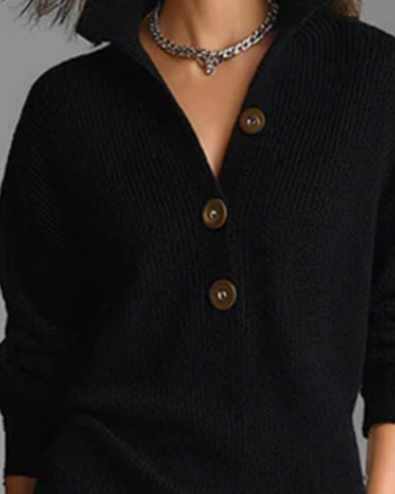 Casual Solid Color Autumn And Winter Sweater Dress