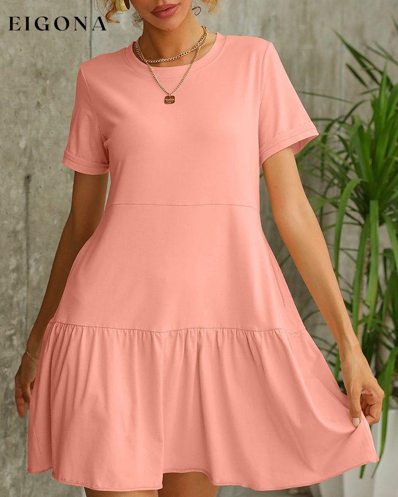 Solid color short sleeve t-shirt dress 23BF Casual Dresses Clothes Dresses Spring Summer