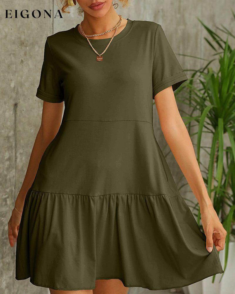 Solid color short sleeve t-shirt dress 23BF Casual Dresses Clothes Dresses Spring Summer