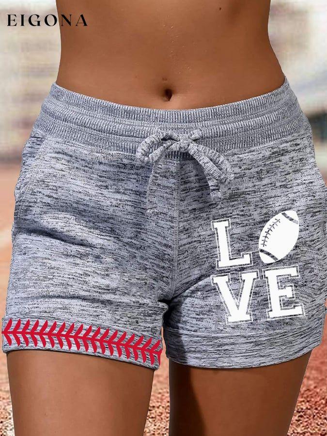 Women's Casual LOVE FOOTBALL Printed Sweatpants ball print