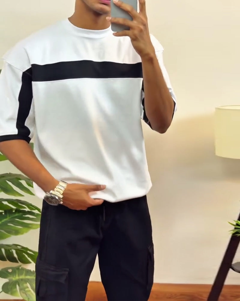 Lässiges, vielseitiges Herren-T-Shirt in Kontrastfarbe
