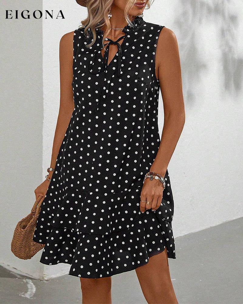 Sleeveless Polka Dot Dress a line dresses polka dot spring summer