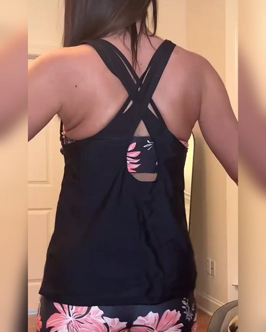 Schmaler Boxer-Badeanzug mit Schlitz und Weste