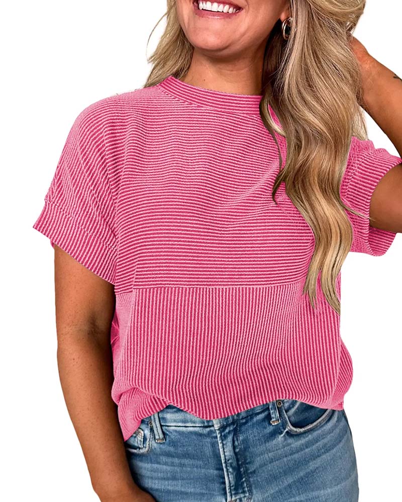 Striped Short Sleeve Crew Neck T-Shirt