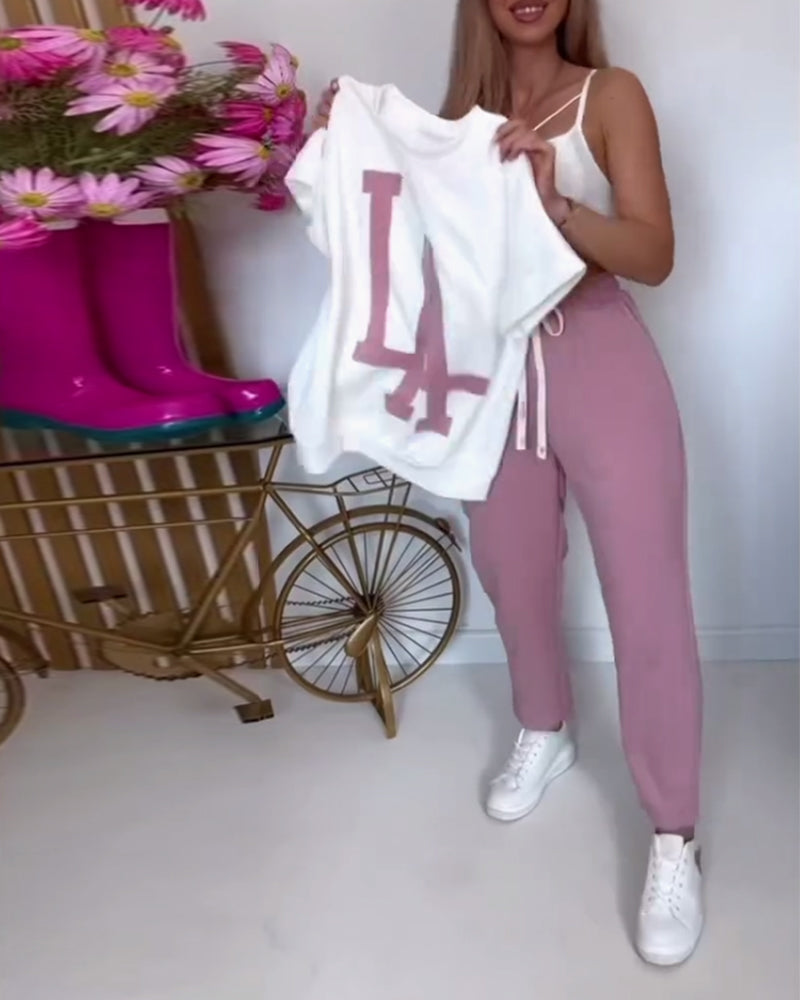 Lässiges Sport-Set mit Buchstabendruck