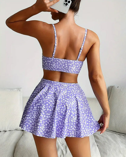 Sexy Bikini mit bedrucktem Rock