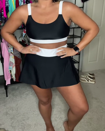 Zweiteiliger Bikini mit modischem Design in Kontrastfarbe